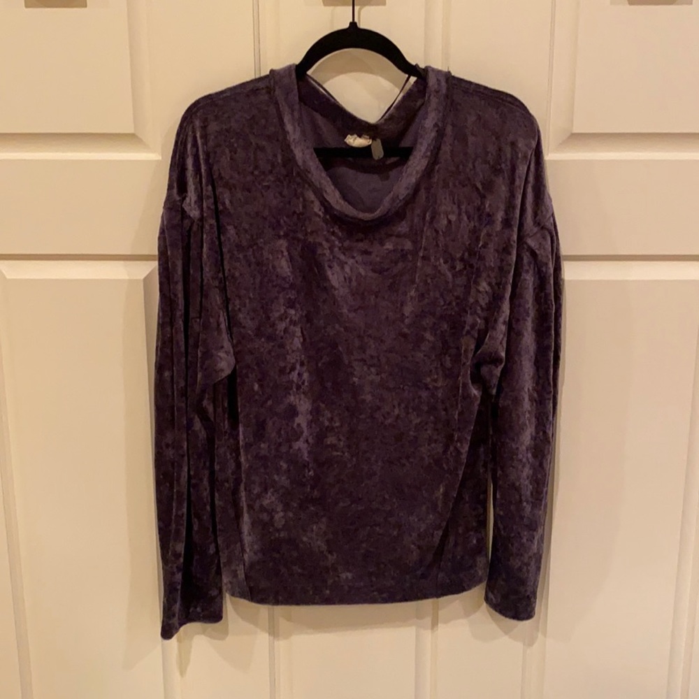 Free People Long Sleeve Velvet Top